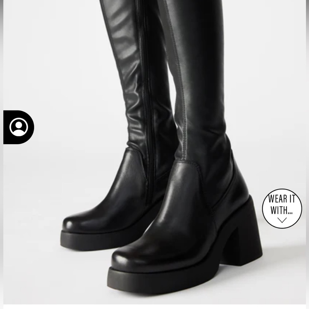 BERKLEIGH BLACK STEVE MADDEN PLATFORM BOOTS
